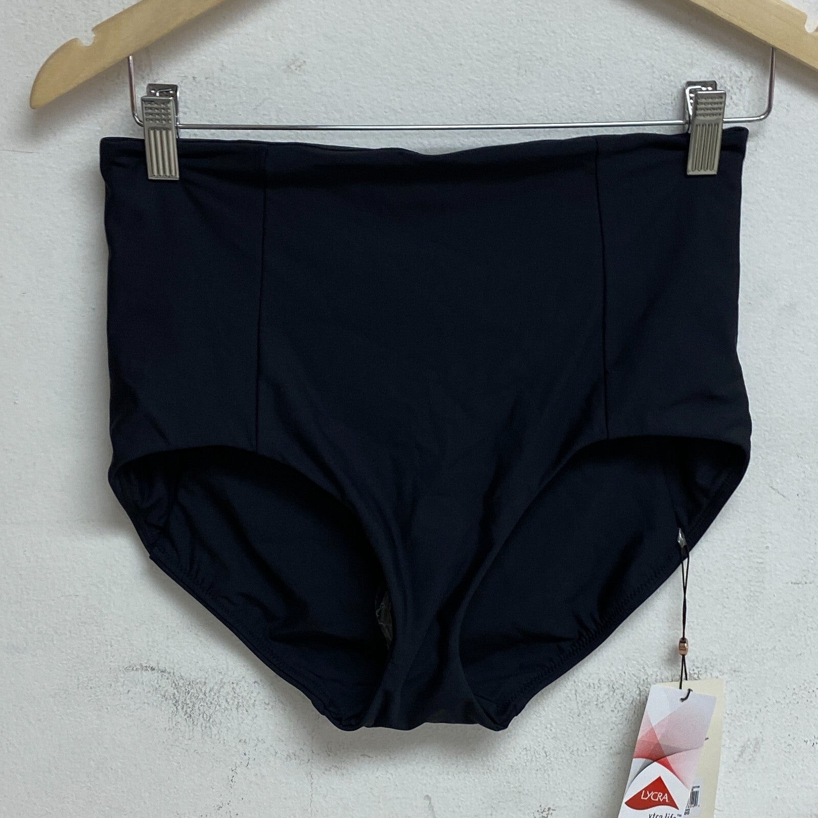 Calia Womens Swim Collection Power Sculpt High Rise Bottom Pure Black WSA23409