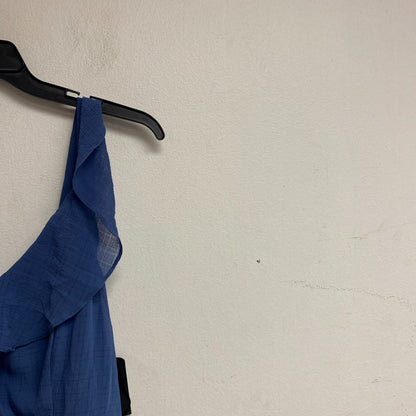 By & By Women's Casual Sheath V-Neck Ruffle Dress Size Large Color: Denim