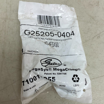 GATES MegaCrimp 1/4″ Hose x 1/4″ Female SAE 45° Flare Swivel 90° G25205‑0404