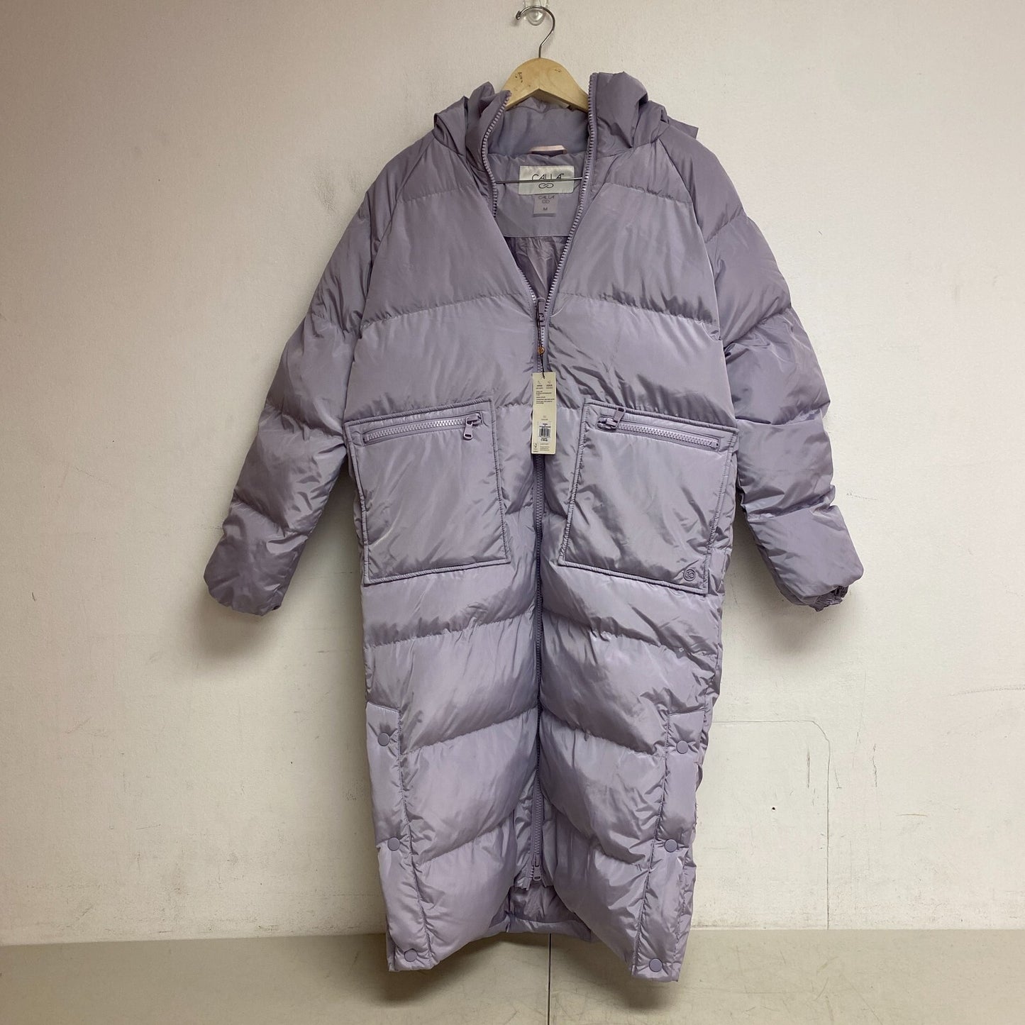 CALIA WOMENS OUTERWEAR LONG LINE SNAP PUFFER JACKET METAL LILLY  WAX36033 NEW!