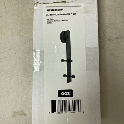 Signature Hardware 60" Barn Door Hardware Kit - Straight Strap Hangers - Black