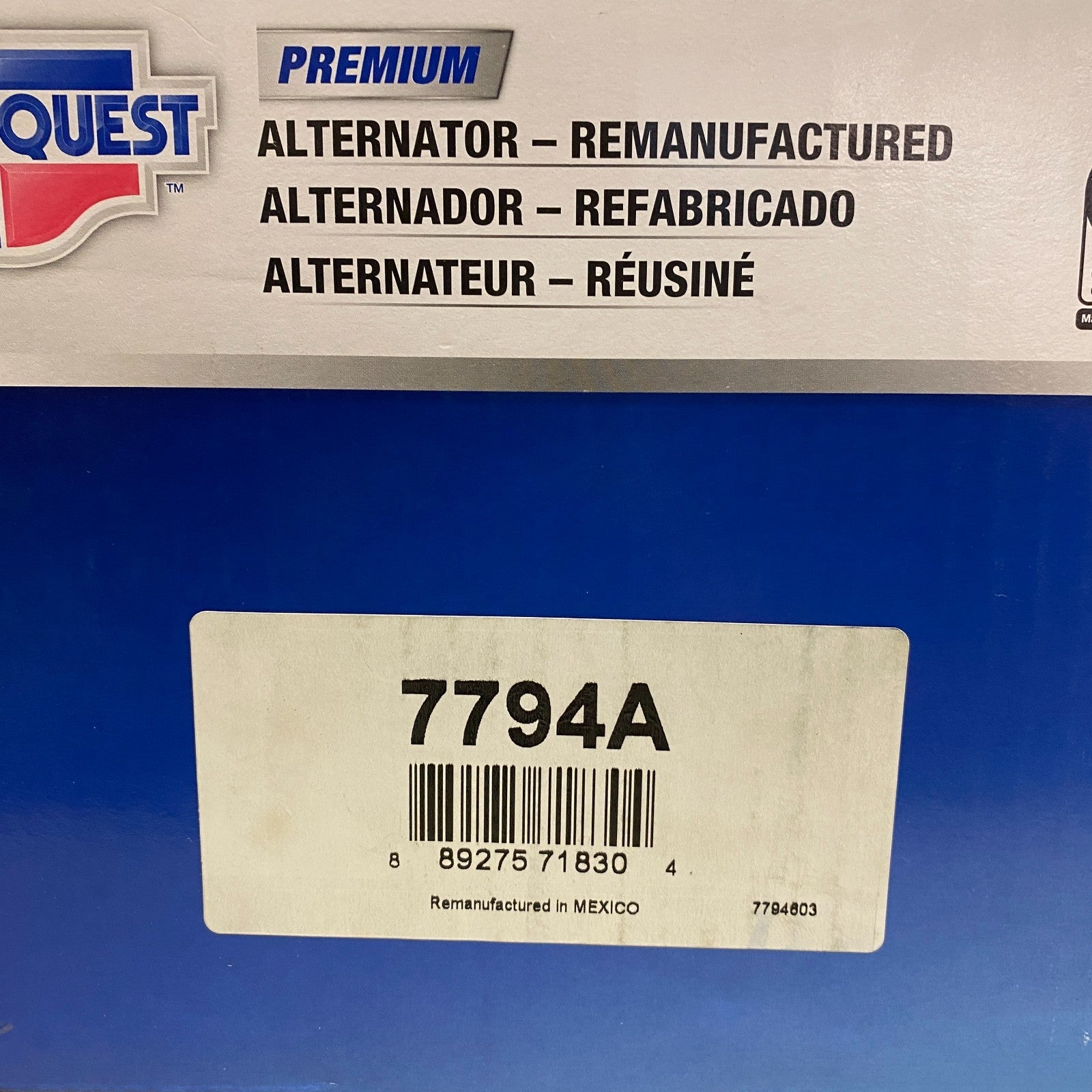CARQUEST Premium Remanufactured Alternator 95 A Clockwise Rotation Model 7794A