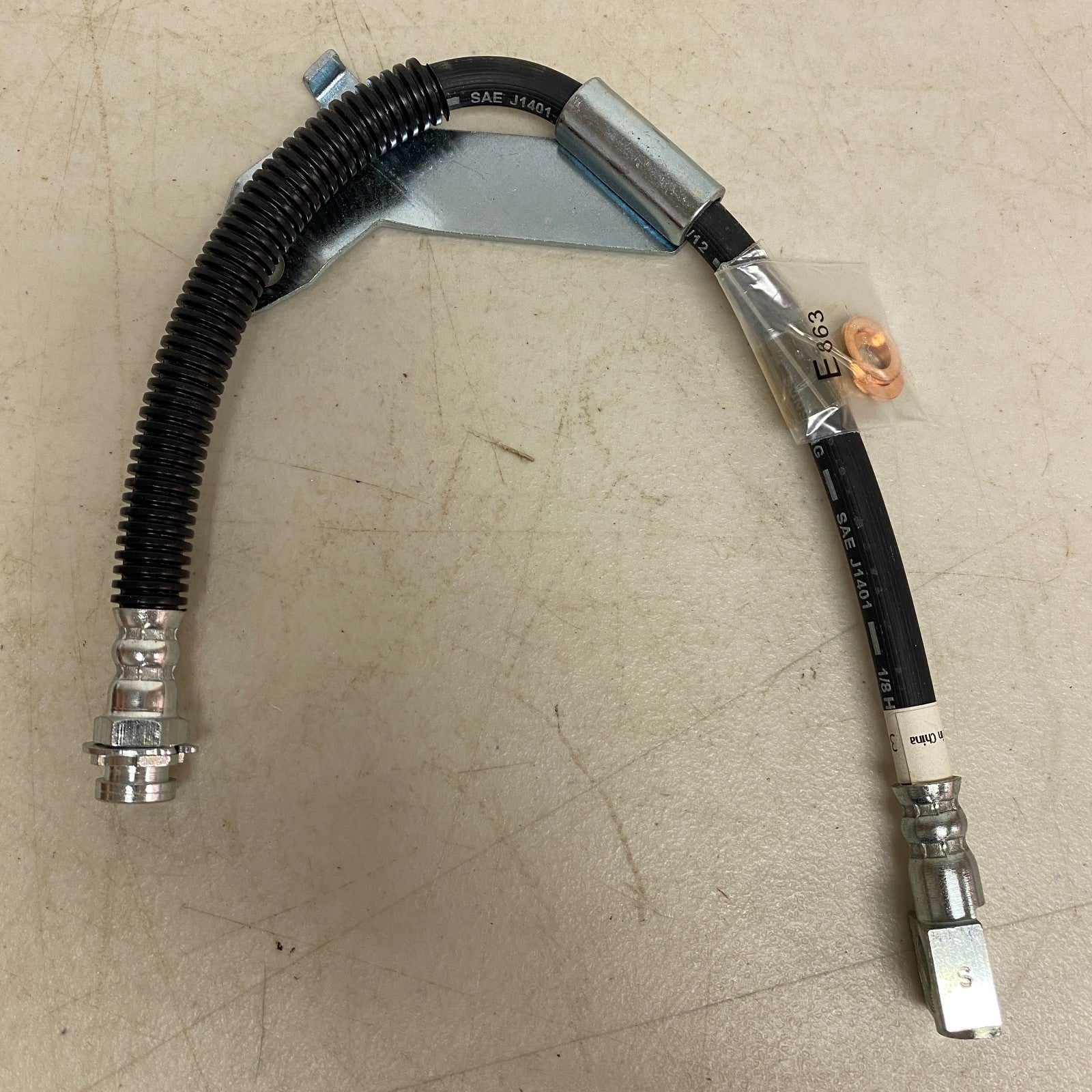 Carquest BHA38906 Brake Hose Assembly Right Side w/ Banjo Fitting & Washers