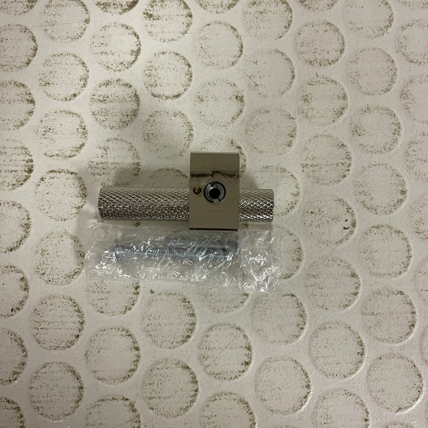 Signature Hardware Andrex Knurled Offset Cabinet Knob Polished Nickel SH553023PN