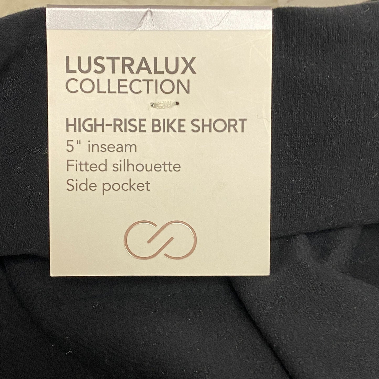 CALIA Women's LustraLux Pure Black High Rise Pocket 5" Bike Short WAX12347 Gym