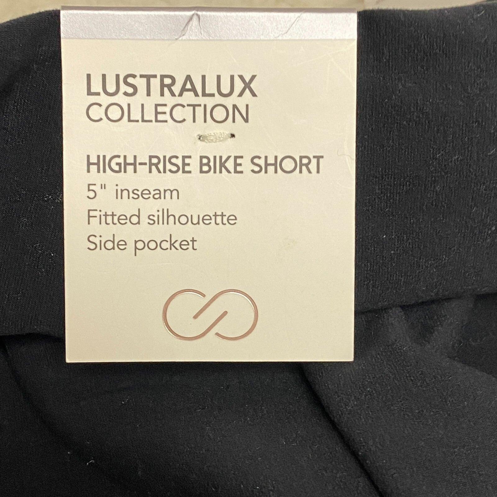 CALIA Women's LustraLux Pure Black High Rise Pocket 5" Bike Short WAX12347 Gym