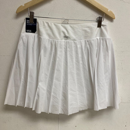 DSG Womens Pleated Skort Pockets Mid Rise Pure White BOSSW13330 BRAND NEW