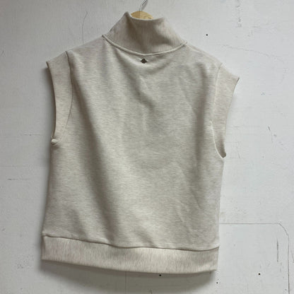 CALIA Women's Ottoman Sleeveless 1/4 Zip Shirt Cloud Cover Heather WAX31345