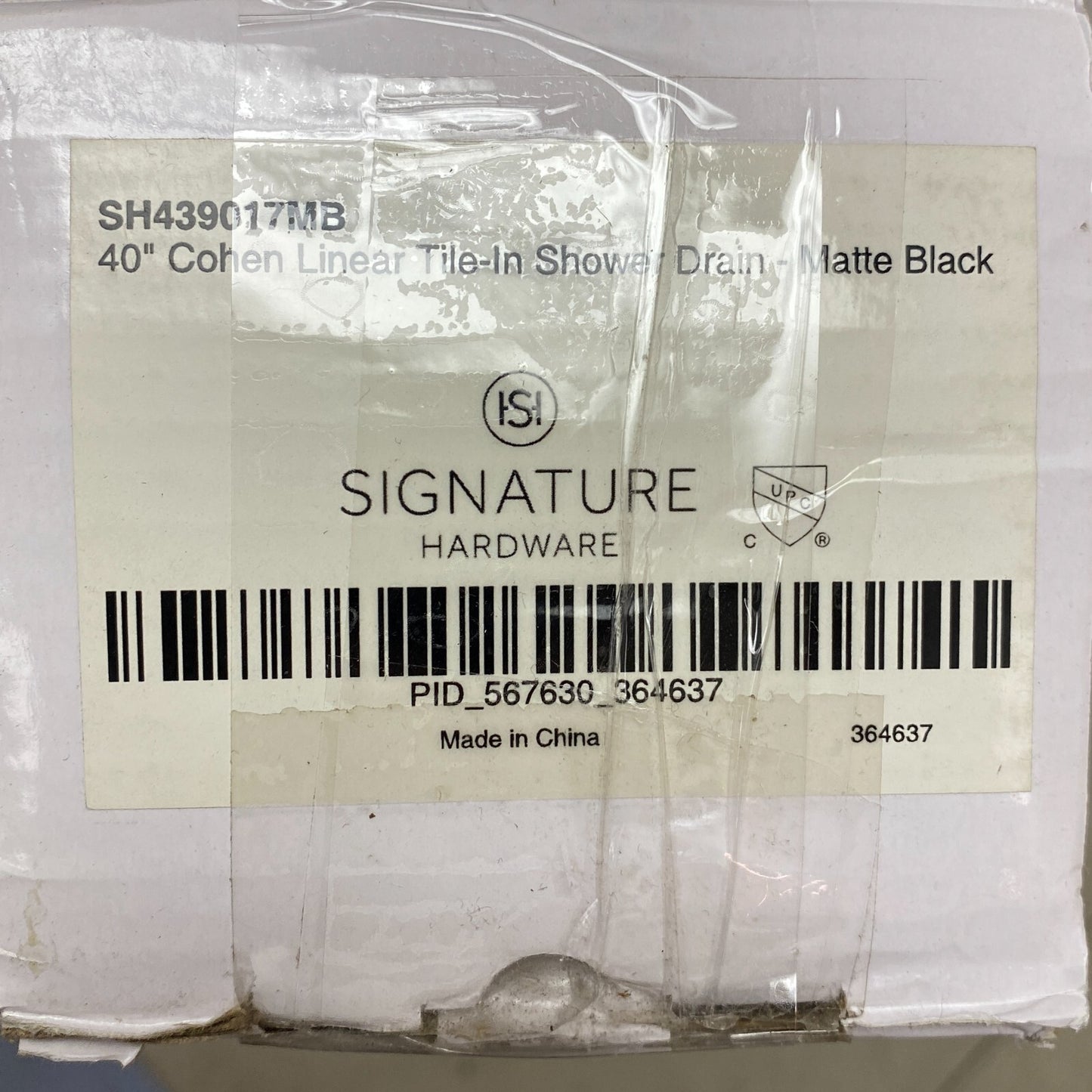 Signature Hardware 40" Cohen Linear Tile-In Shower Drain - Matte Black