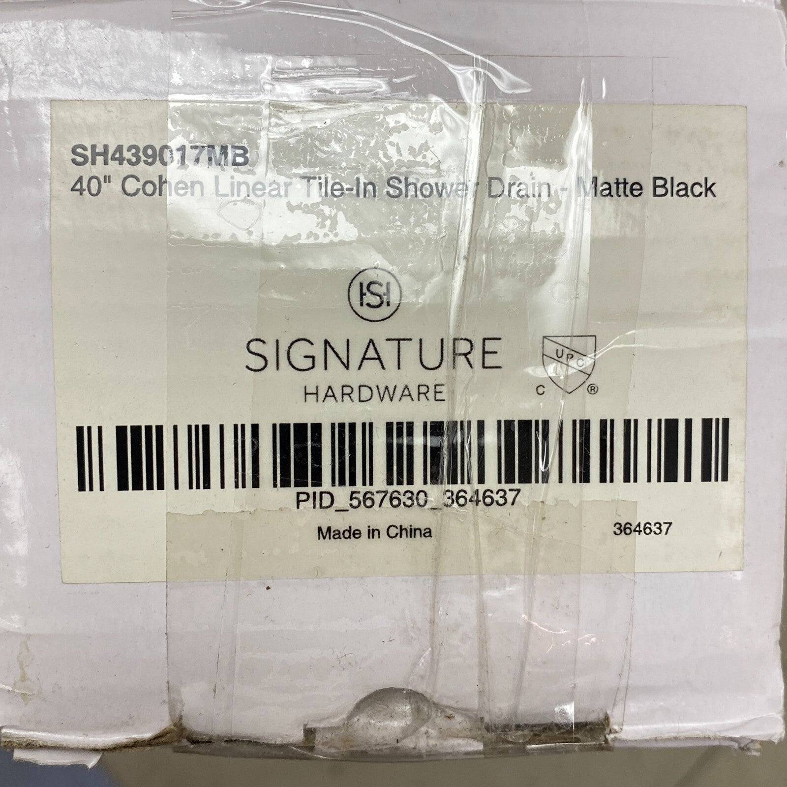 Signature Hardware 40" Cohen Linear Tile-In Shower Drain - Matte Black