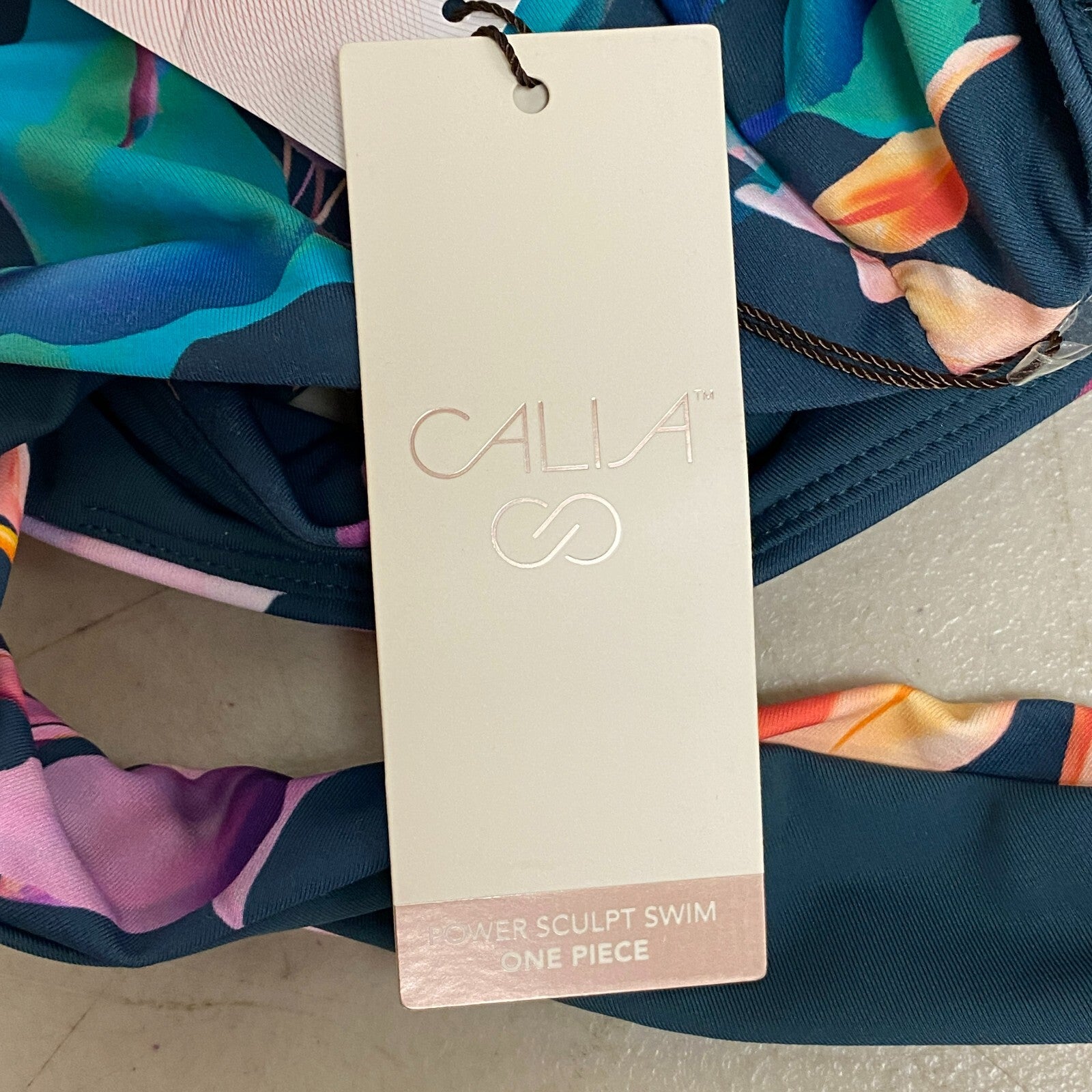 CALIA Women's  Seamed Power Sculpt One Piece Aqua Multi Floral WSA22102PRT