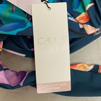 CALIA Women's  Seamed Power Sculpt One Piece Aqua Multi Floral WSA22102PRT