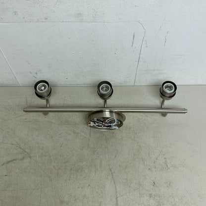 Allen + Roth Bartow 3 Light Vanity Light Brushed Nickel Finish Clear Glass Shade