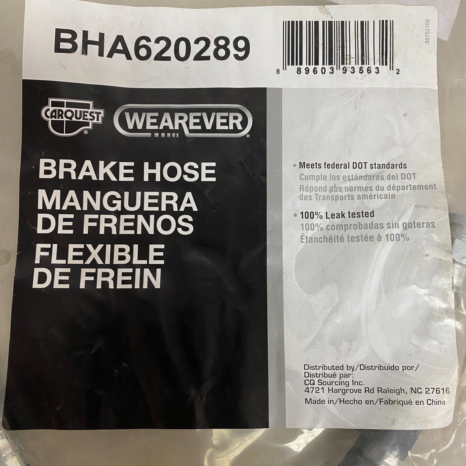 CARQUEST Brake Hydraulic Hose Black 17.38″ Model BHA620289
