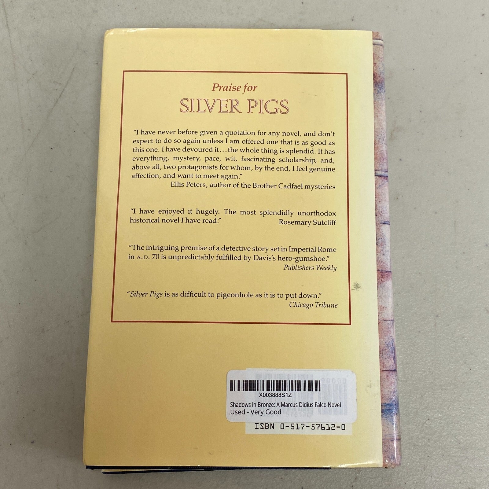 Shadows in Bronze: A Marcus Didius Falco Novel Davis, Lindsey hardcover Good