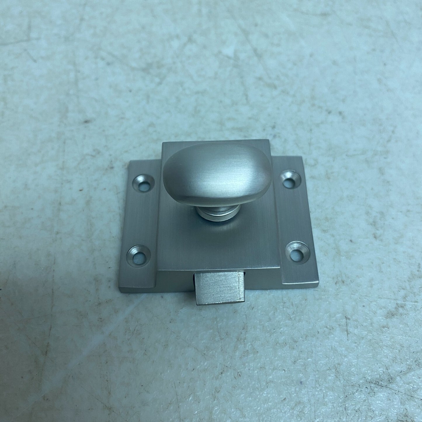 Signature Hardware Pitkin Brass Cabinet Latches with Oval Knob - Brushed Nickel