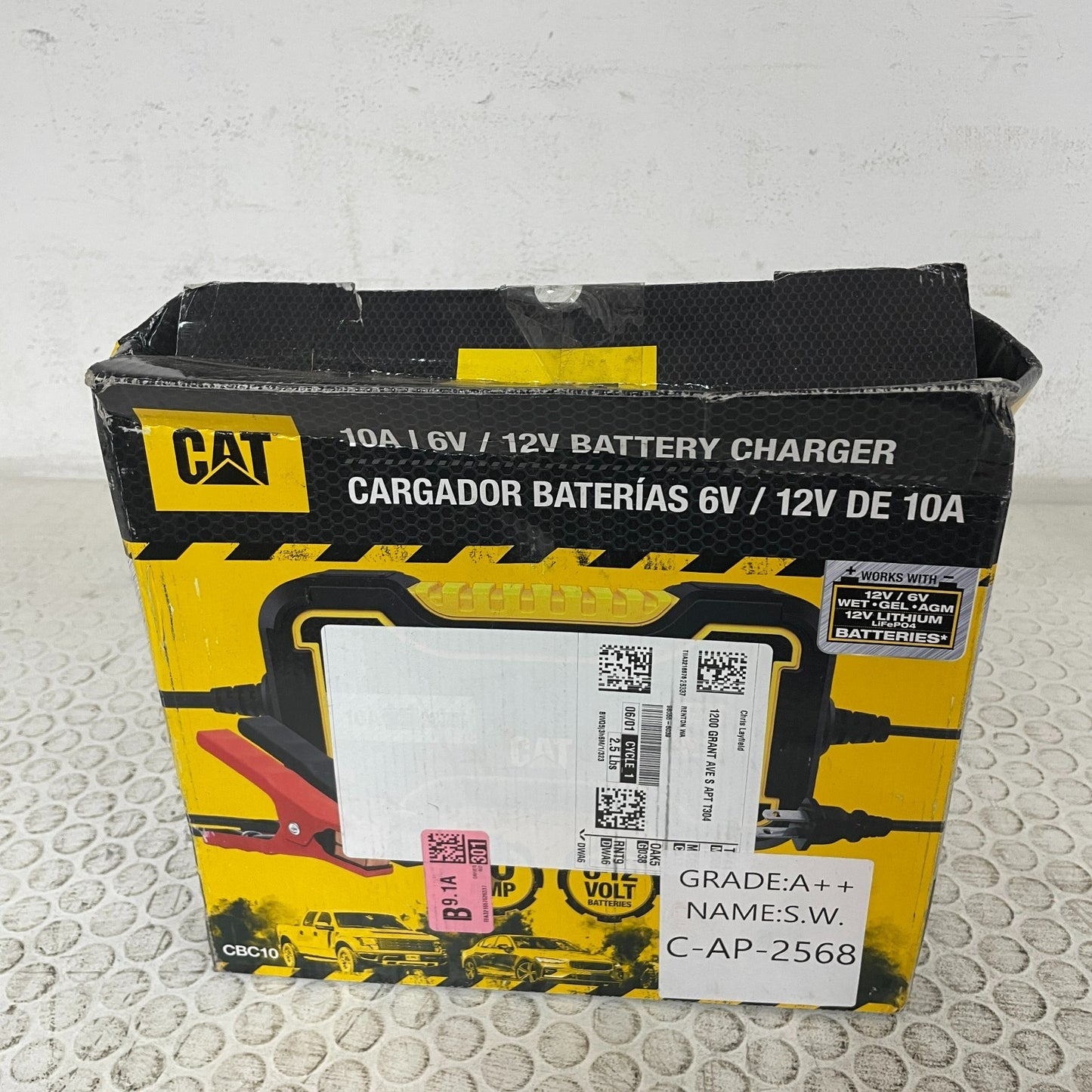CAT CBC10 Professional 10 Amp Battery Charger Maintainer 6V/12V AGM GEL Lithium