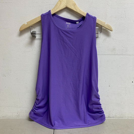 DSG Girls Ruched Tank Electric Violet Solid Sleeveless Stylish DAG13123