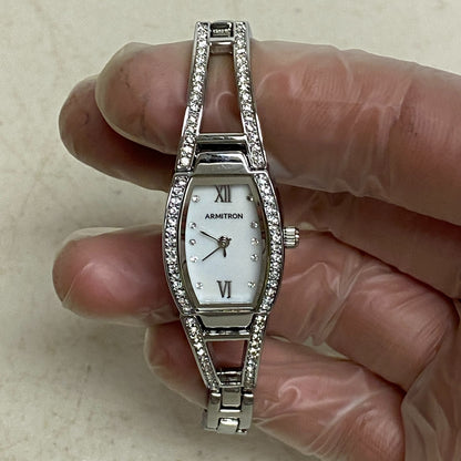 Armitron Women's 75/3531 Swarovski Crystal Acc SILVERT-Tone Bangle Watch R15