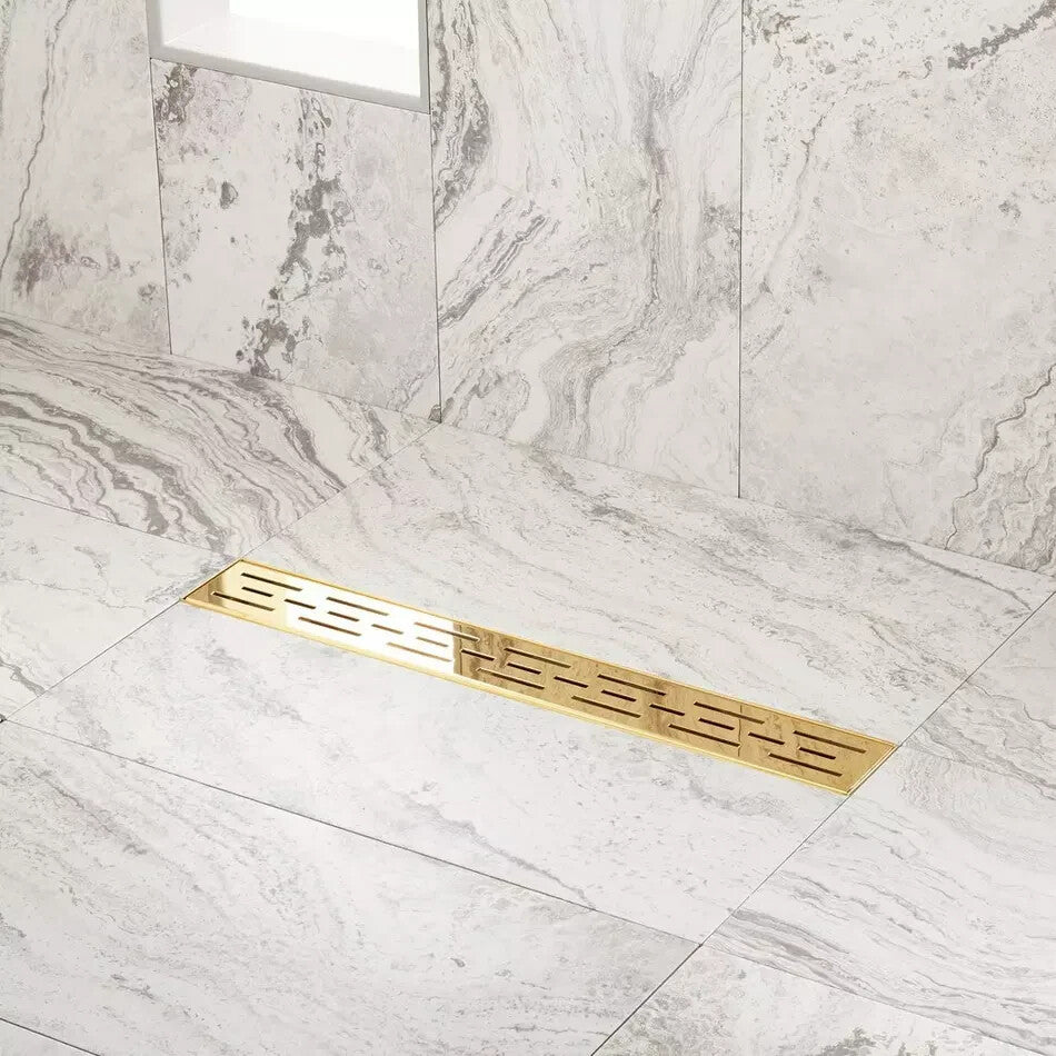 Signature Hardware 24" Effendi Linear Shower Drain - Polished Brass
