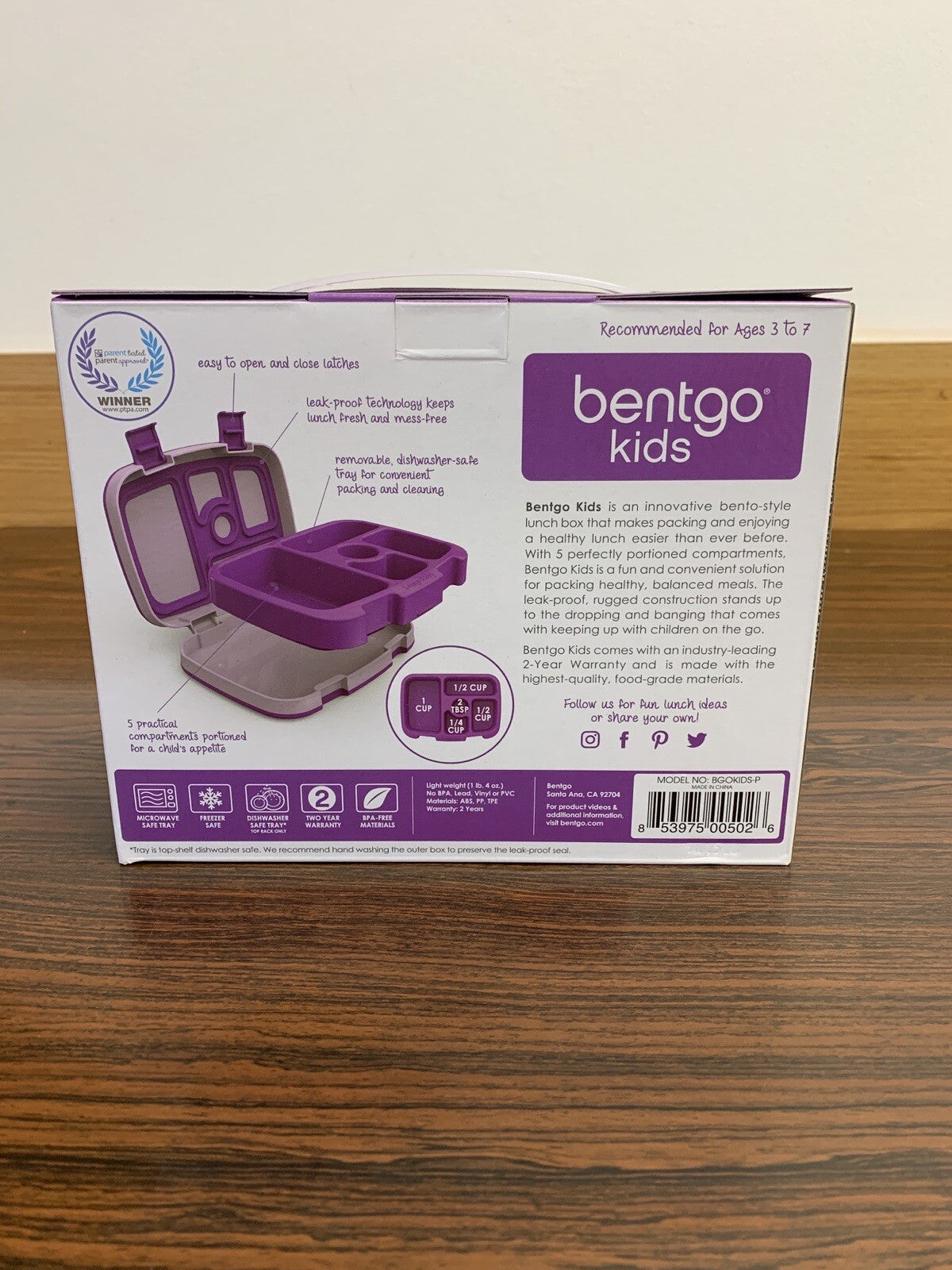 Bentgo Kids Childrens Lunch Box Bento-Styled Lunch Durable and Leak Proof Purple