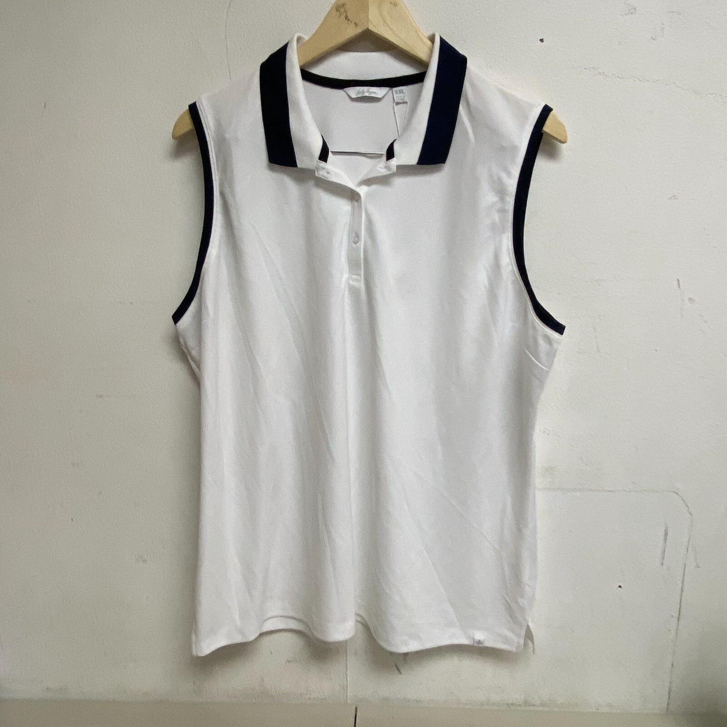 Lady Hagen Womens Pique Rib Trim SLVS Polo White/Black WGH11502 BRAND NEW