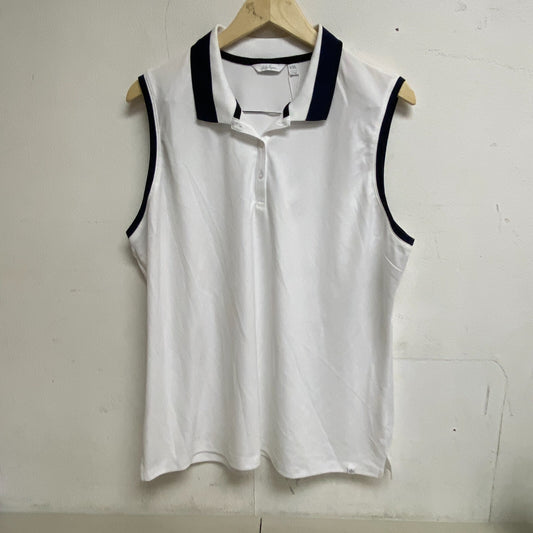 Lady Hagen Womens Pique Rib Trim SLVS Polo White/Black WGH11502 BRAND NEW