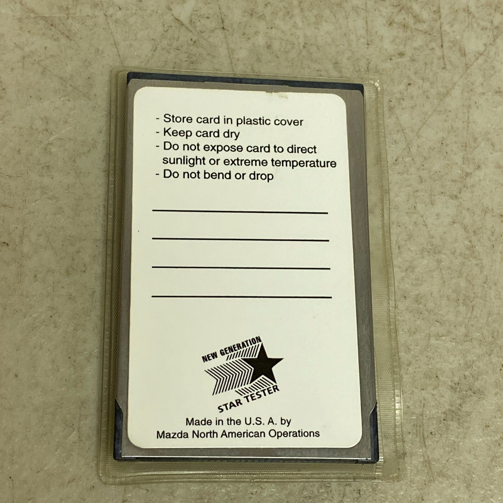 Mazda Data Transfer Card 2000 MPV Federal w/ immobilizer 1 & 2 49G0-88-024