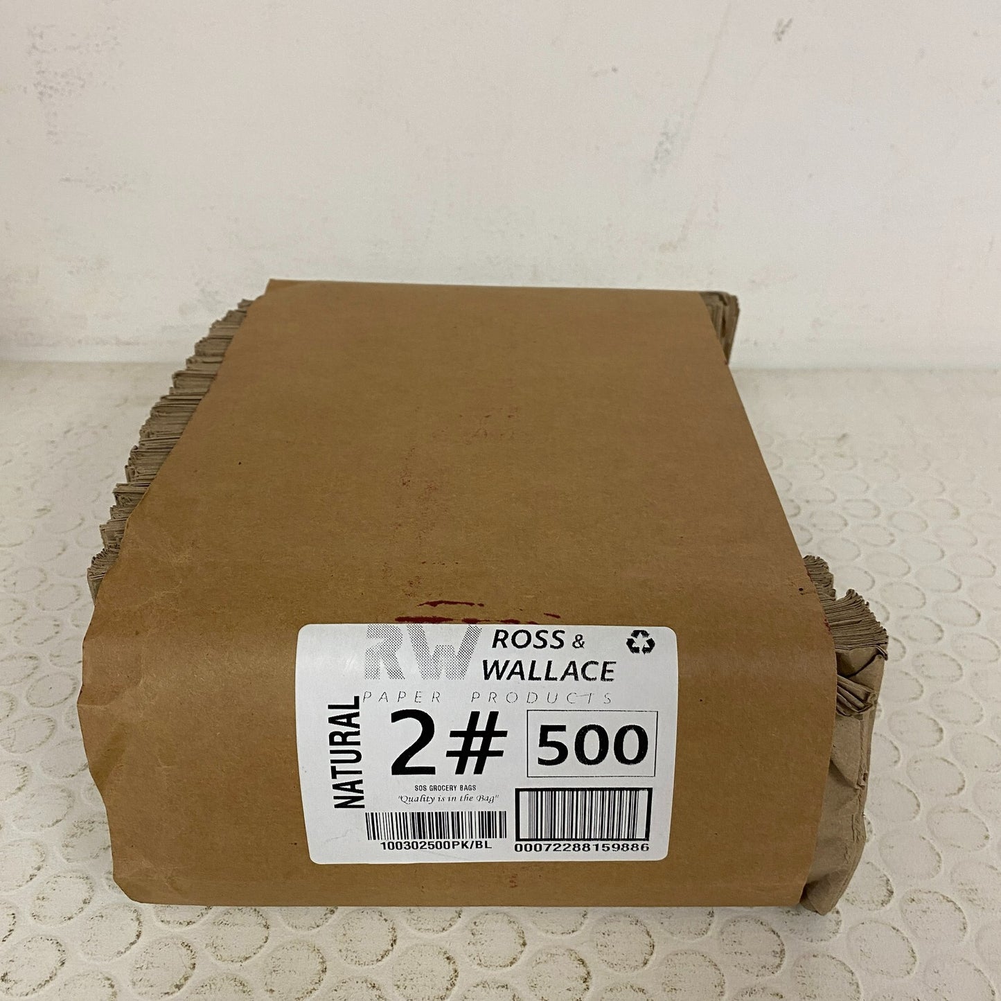 Ross & Wallace 20# Kraft Grocery Paper Bags 500‑Count BAGGX20500