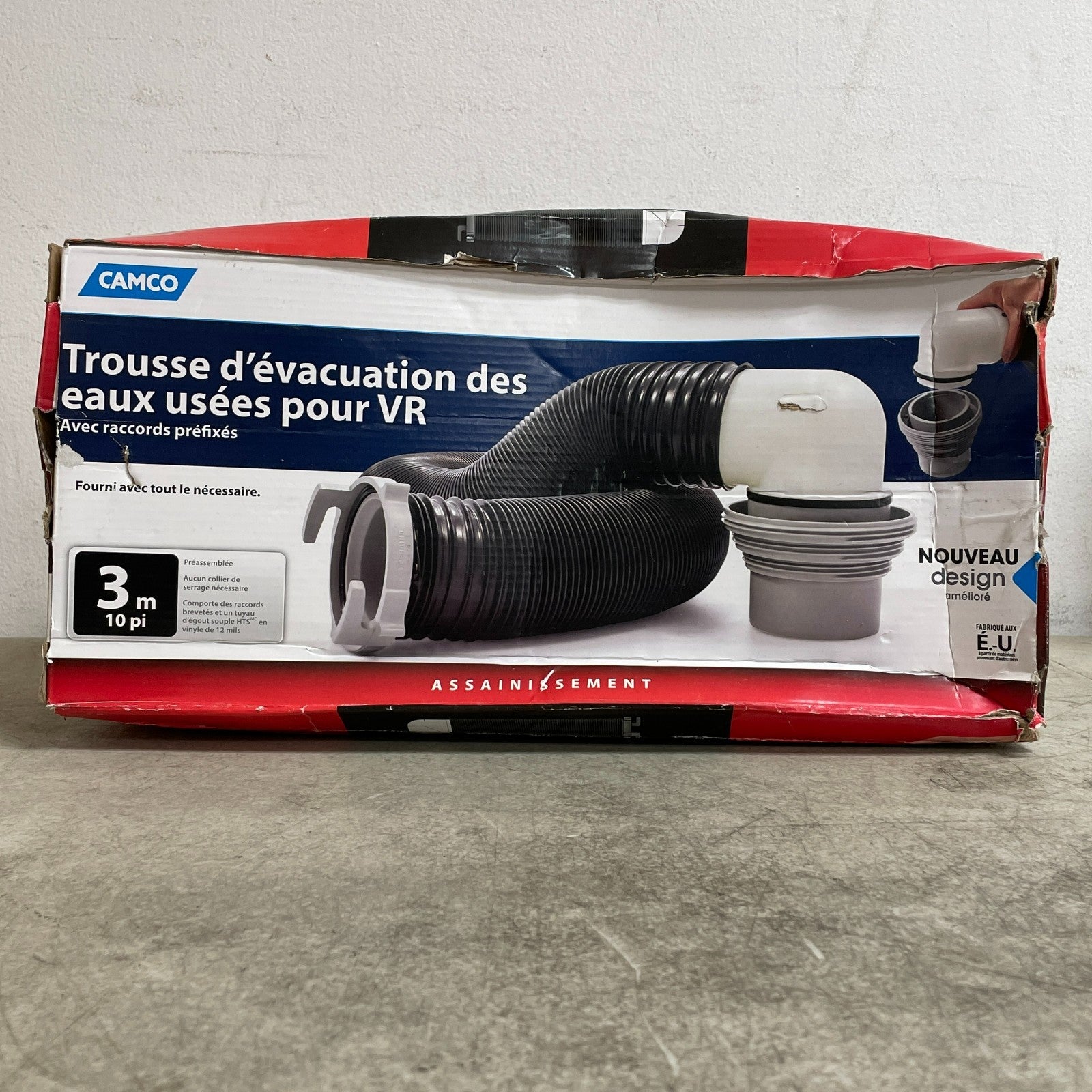 Camco 39551 Easy Slip Sewer Hose Kit 10ft 4-in-1 Adapter Universal RV Camper