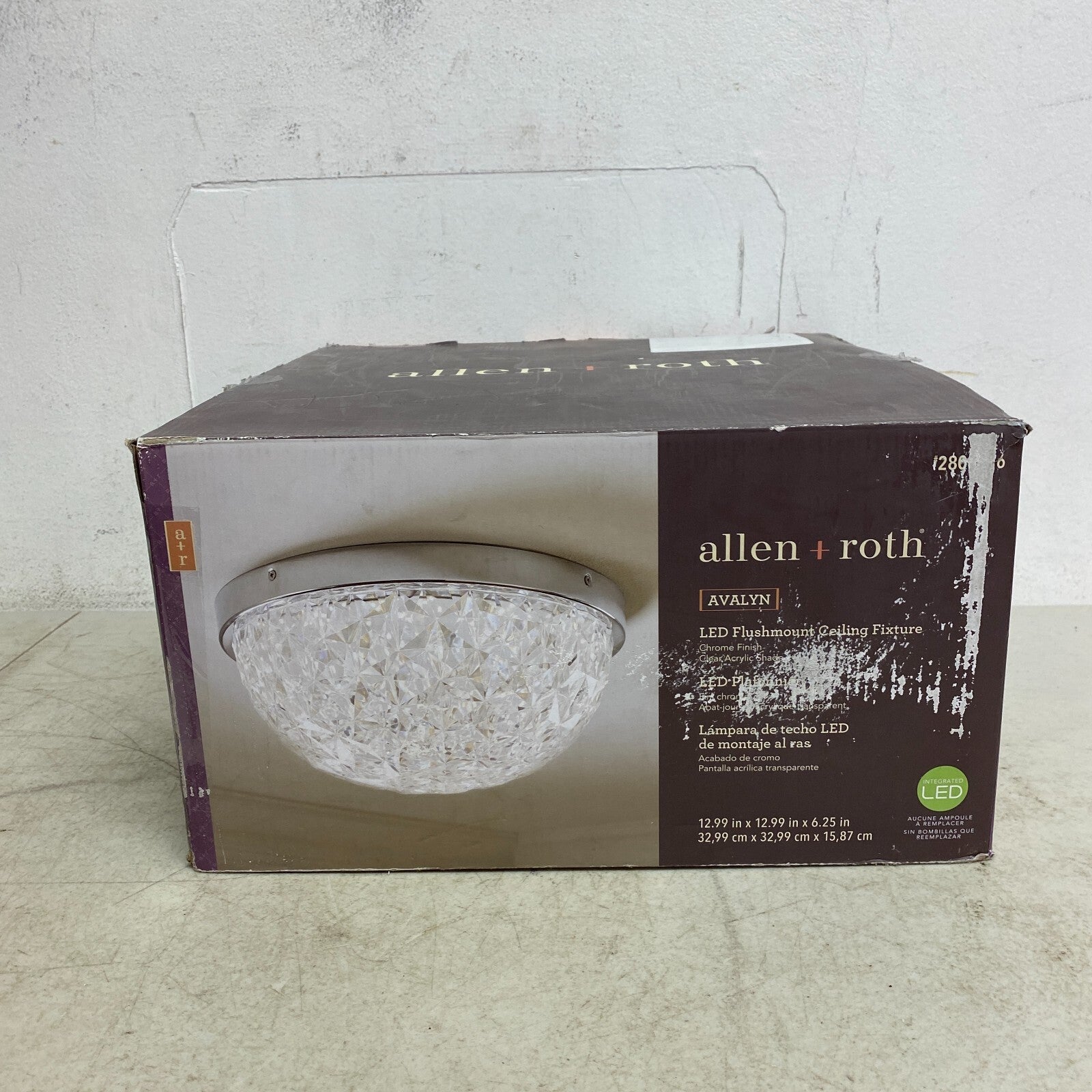 Allen +Roth Evalyn 1-Light12.99-in Gloss Chrome Integrated LED Flush Mount Light