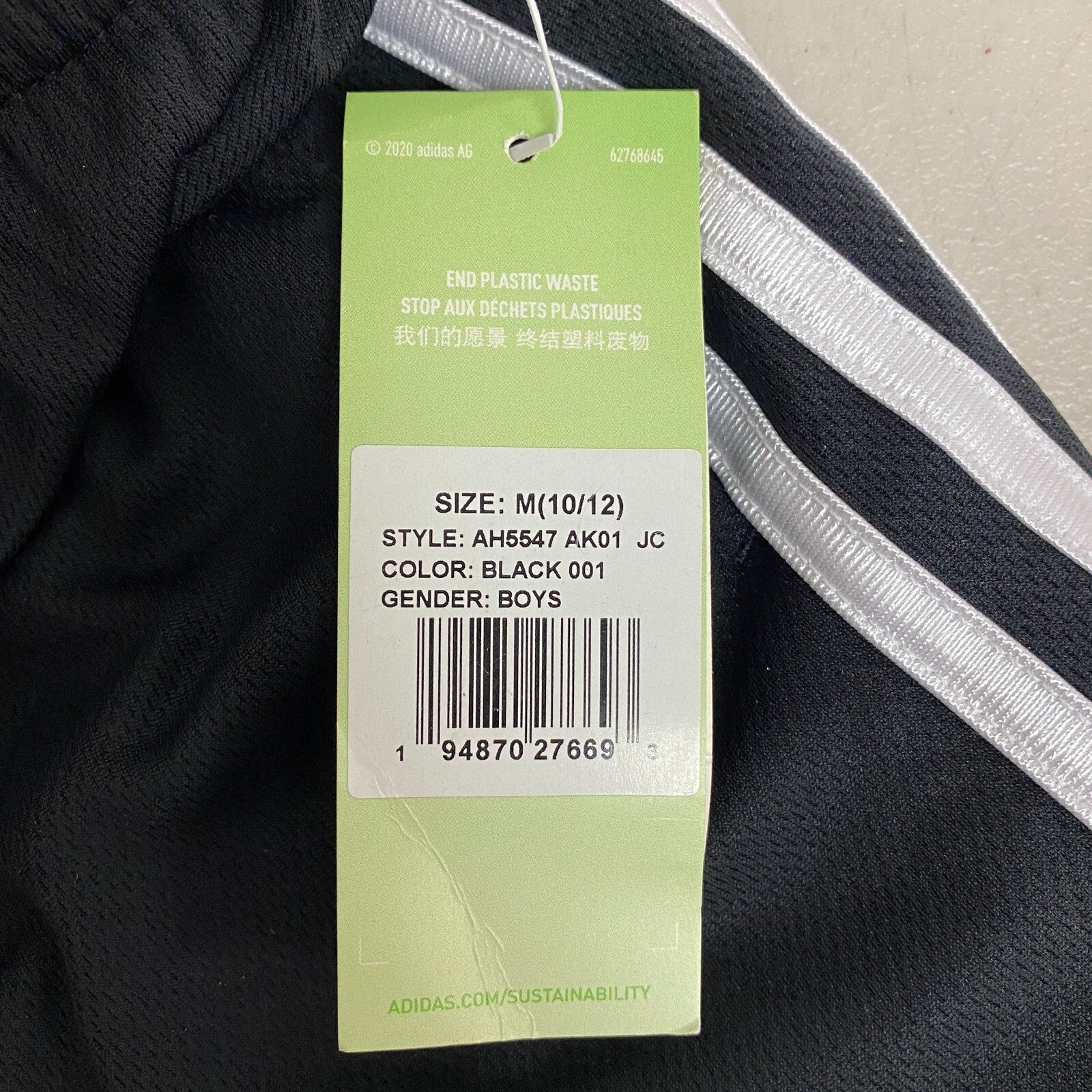 Adidas Black Classic 3-Stripes Mesh Shorts Med Boys & Toddlers  AH5547 AK01