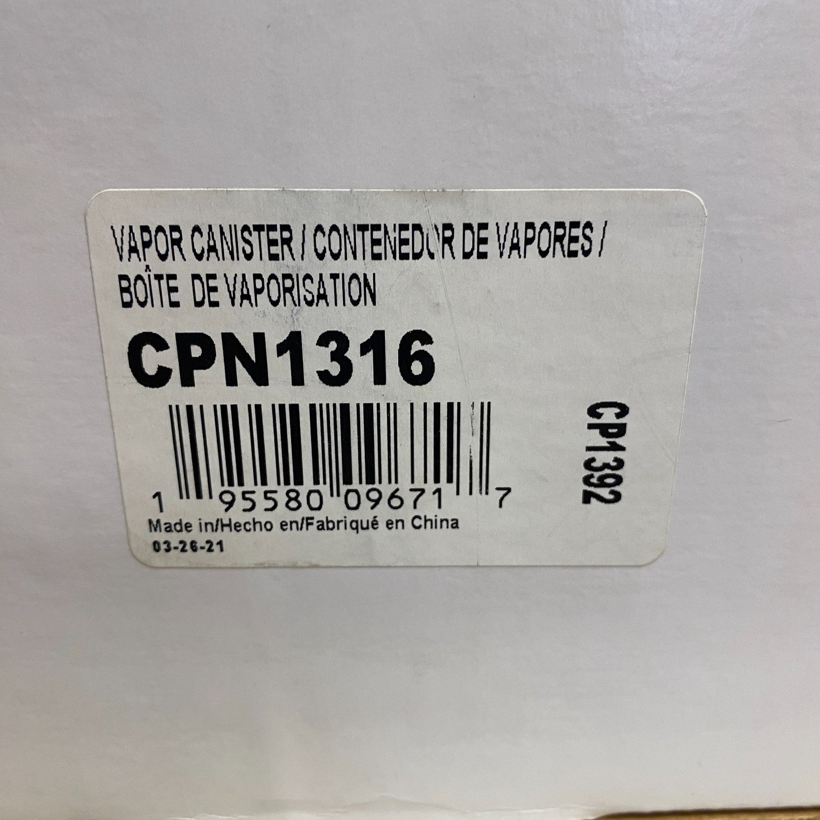 CARQUEST Premium Vapor Canister Charcoal Emission Canister Black CPN1316