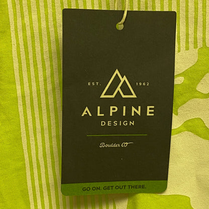 Alpine Design Men's SS Graphic Print T-Shirt Lime Green/Earth ADM22105 Brand New