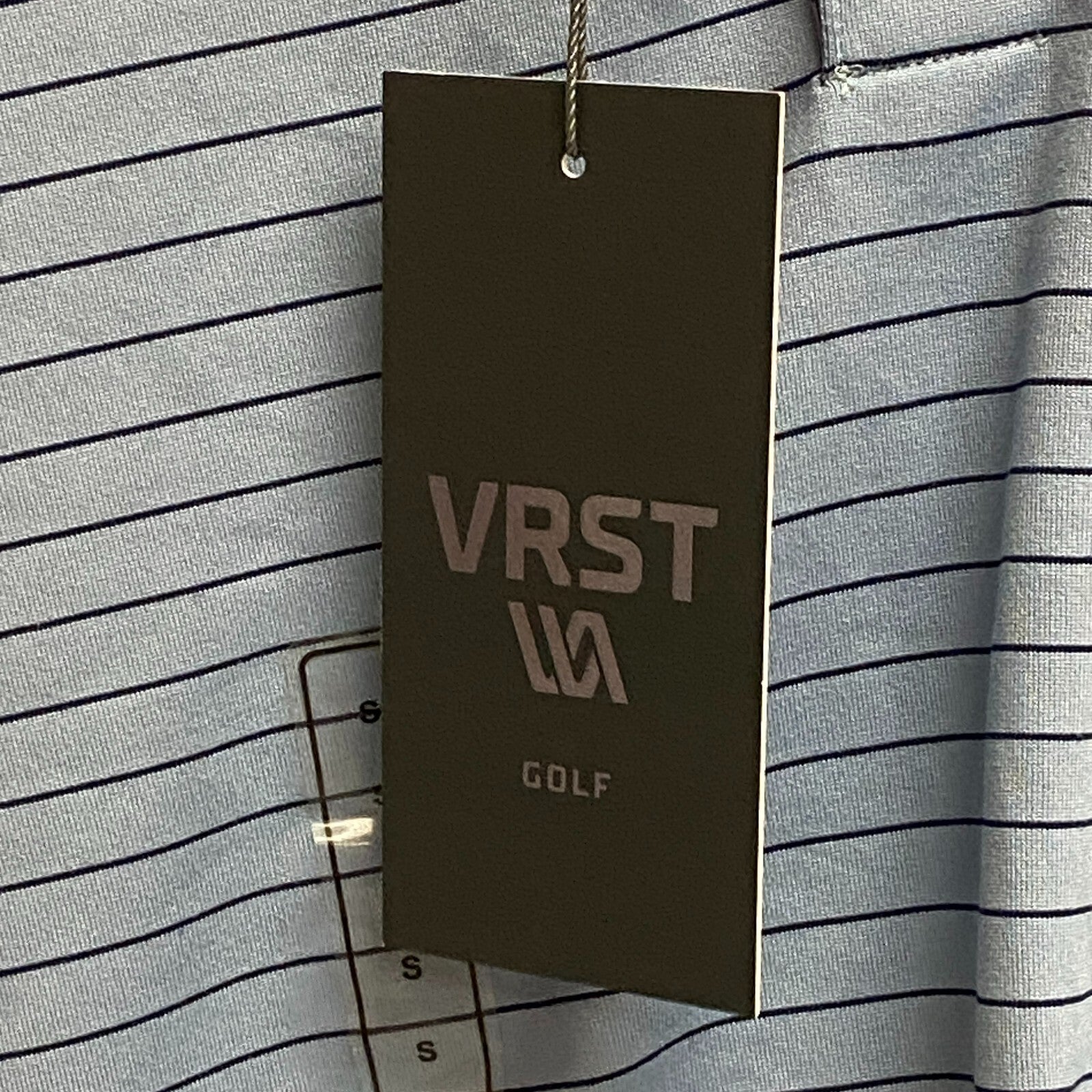 VRST Mens Golf Micro-Stripe Polo Blue Agate Short Sleeve MVG10005