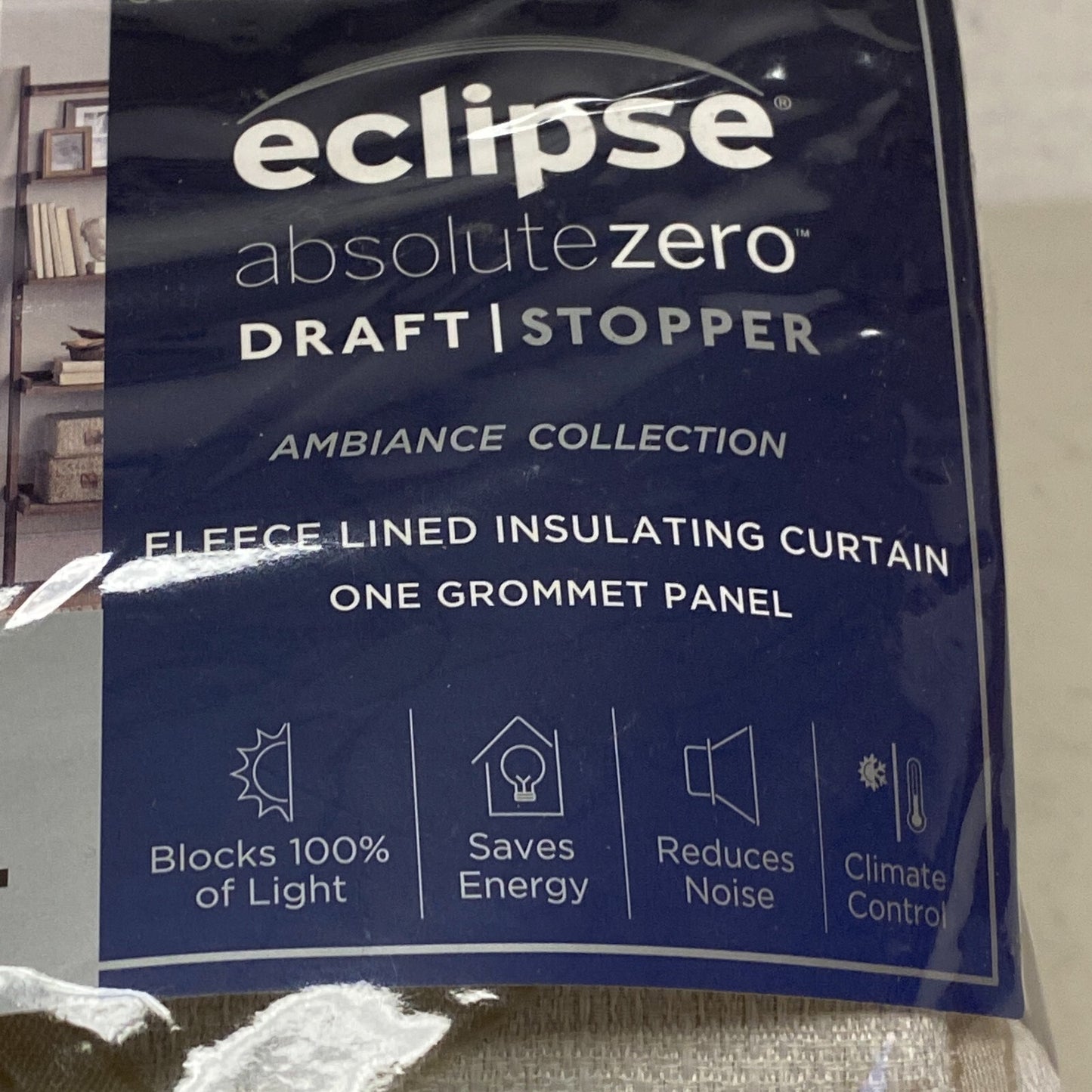 Eclipse Grommet Fleece Lined Insulating Curtain 50in x 108in Ambiance Lattice...