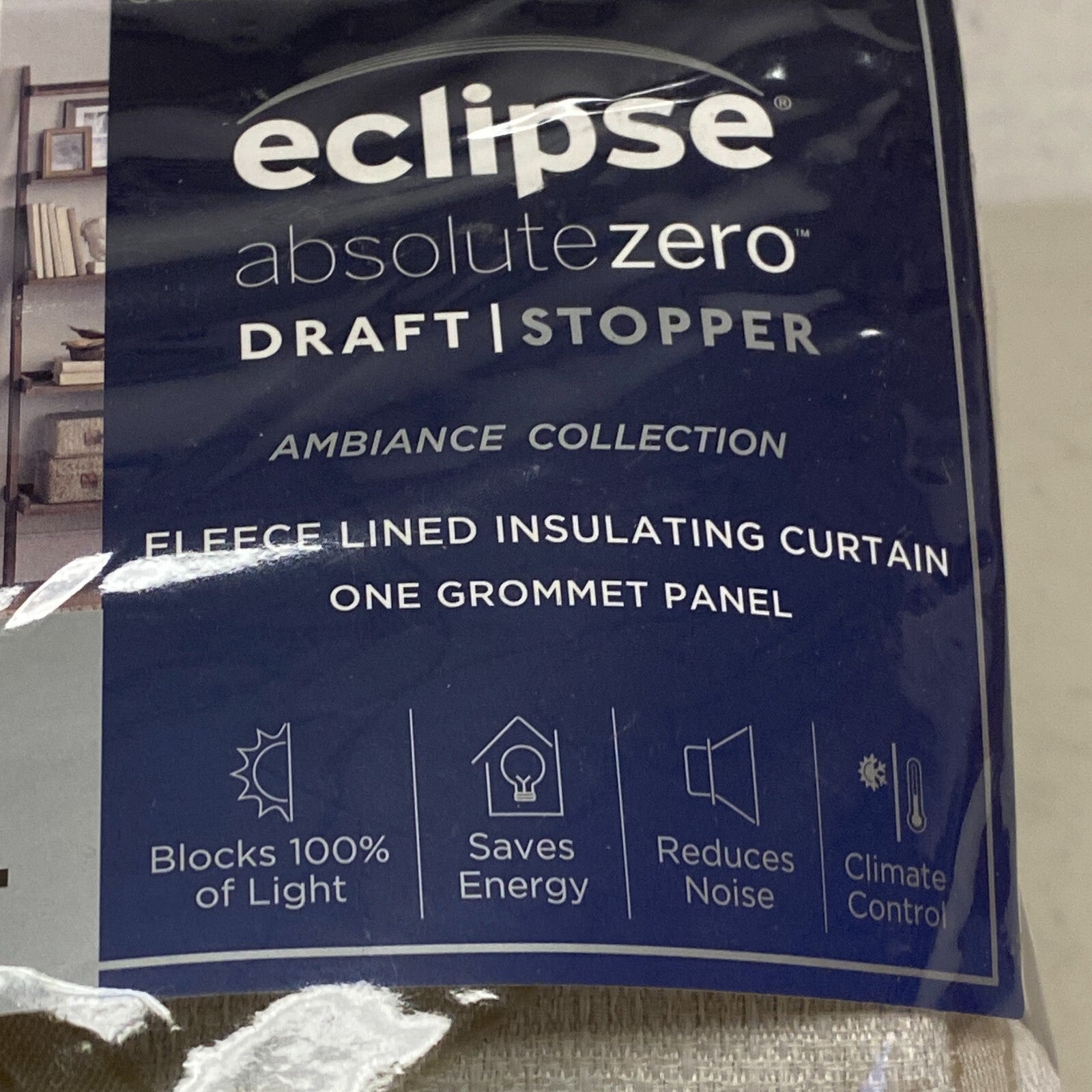 Eclipse Grommet Fleece Lined Insulating Curtain 50in x 108in Ambiance Lattice...