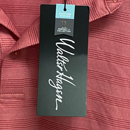 Walter Hagen P11 Fine Line Textured Stripe Polo Dark Coral / Darker Coral