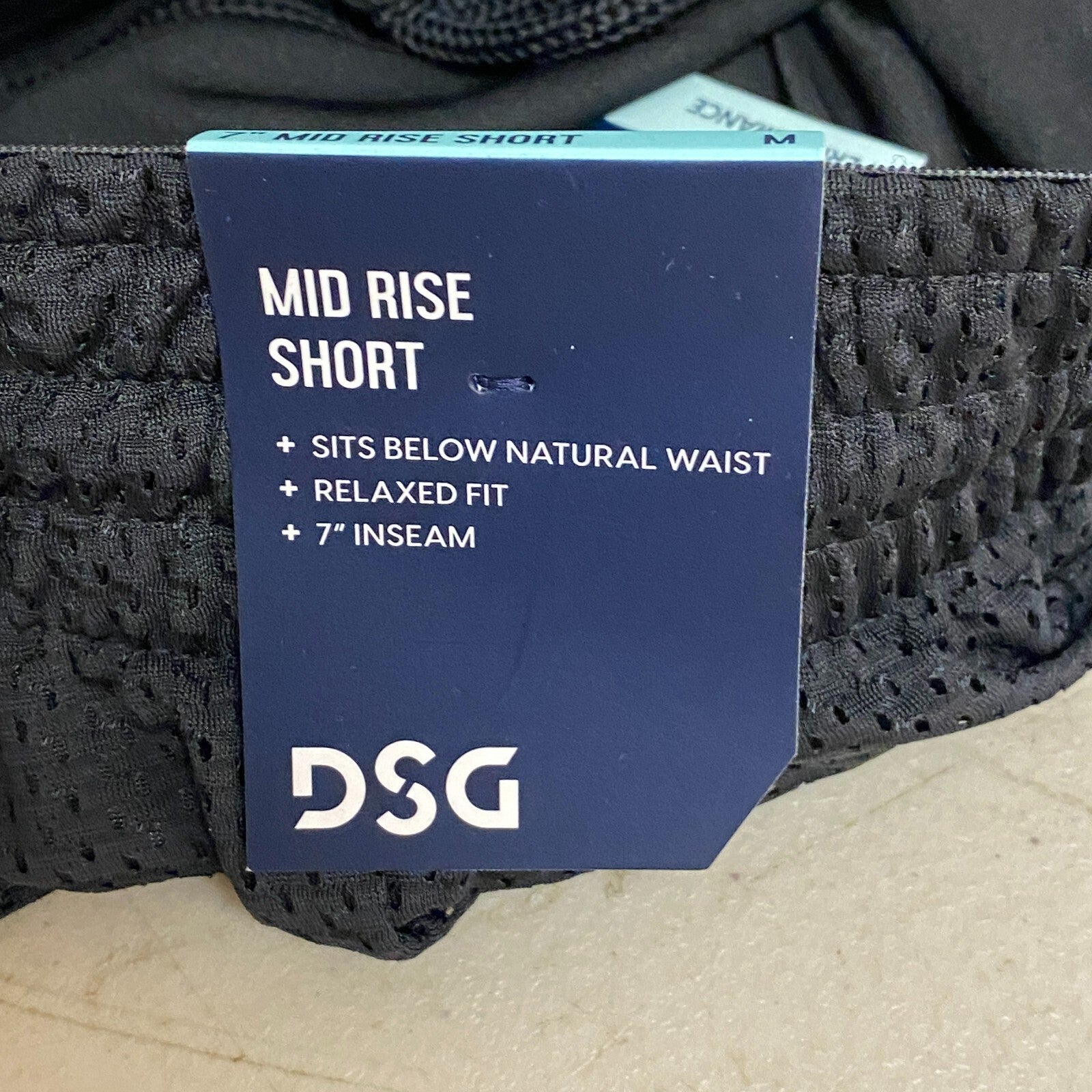 DSG Women's 7â RISE Mesh Shorts with Pockets Pure Black Relaxed Fit DAW39137M