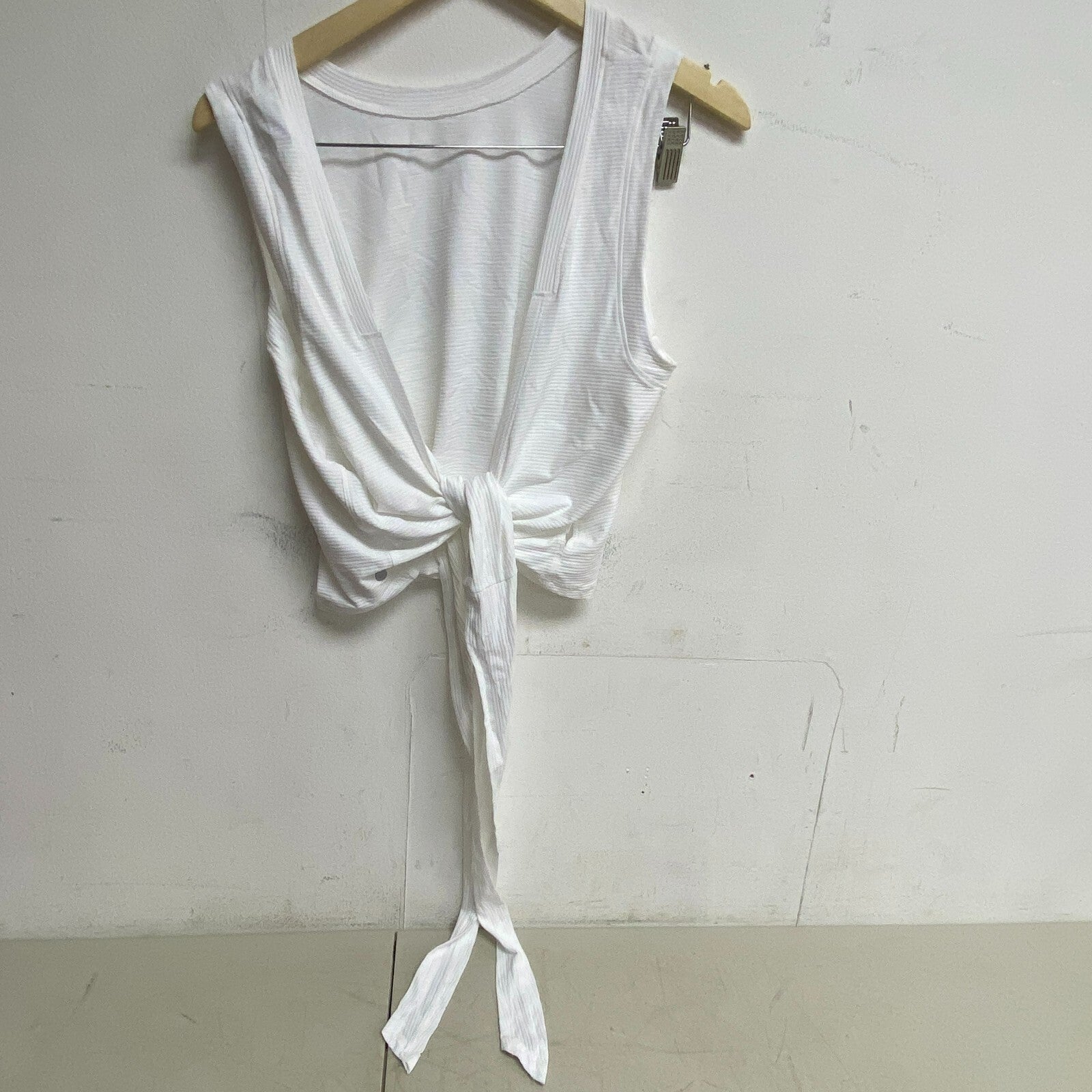CALIA Women's Crop Wrap & Tie Tank Pure White Solid Stylish Trendy WAX11234
