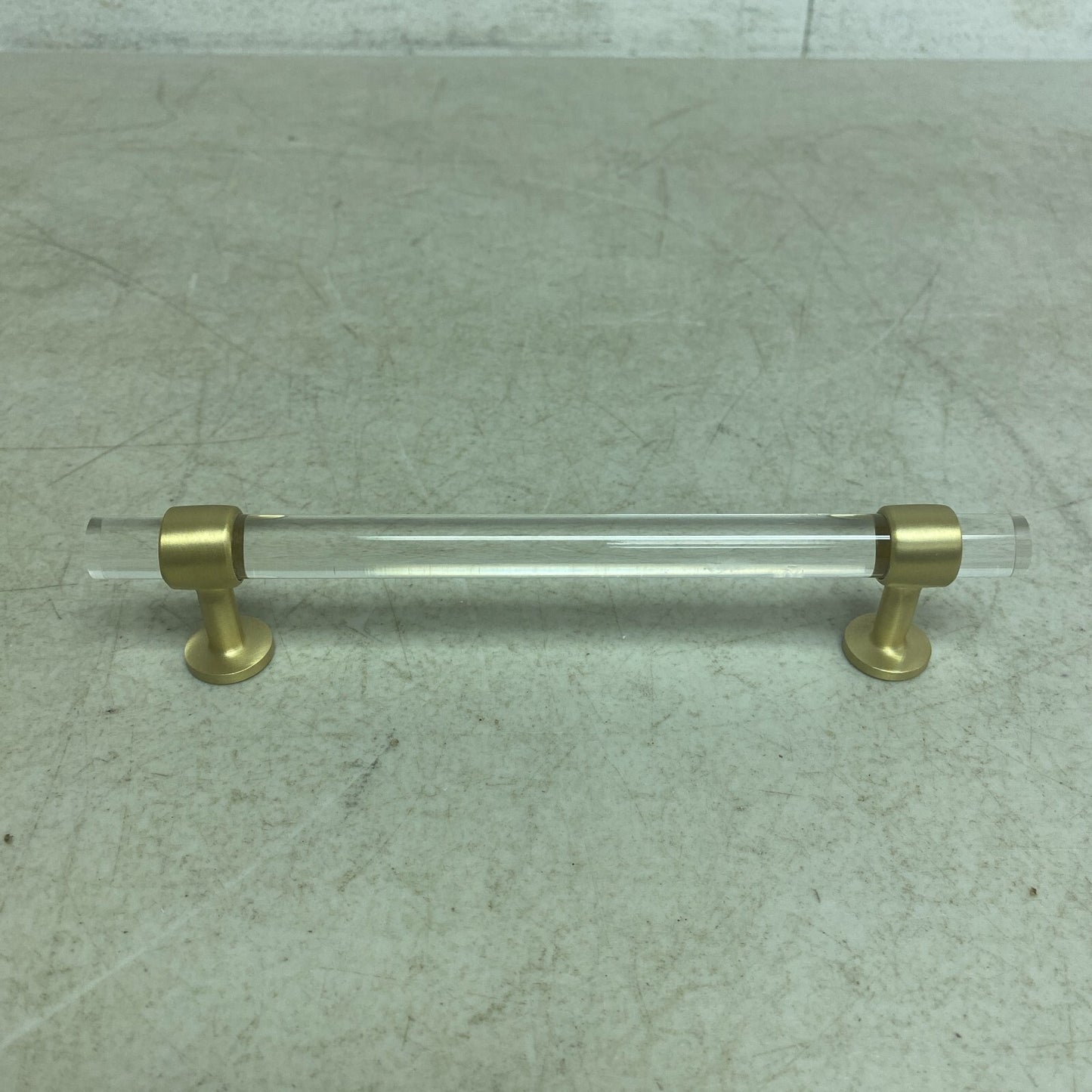 Signature Hardware 6'' Beryn Acrylic Cabinet Pull - Satin Brass SH450376