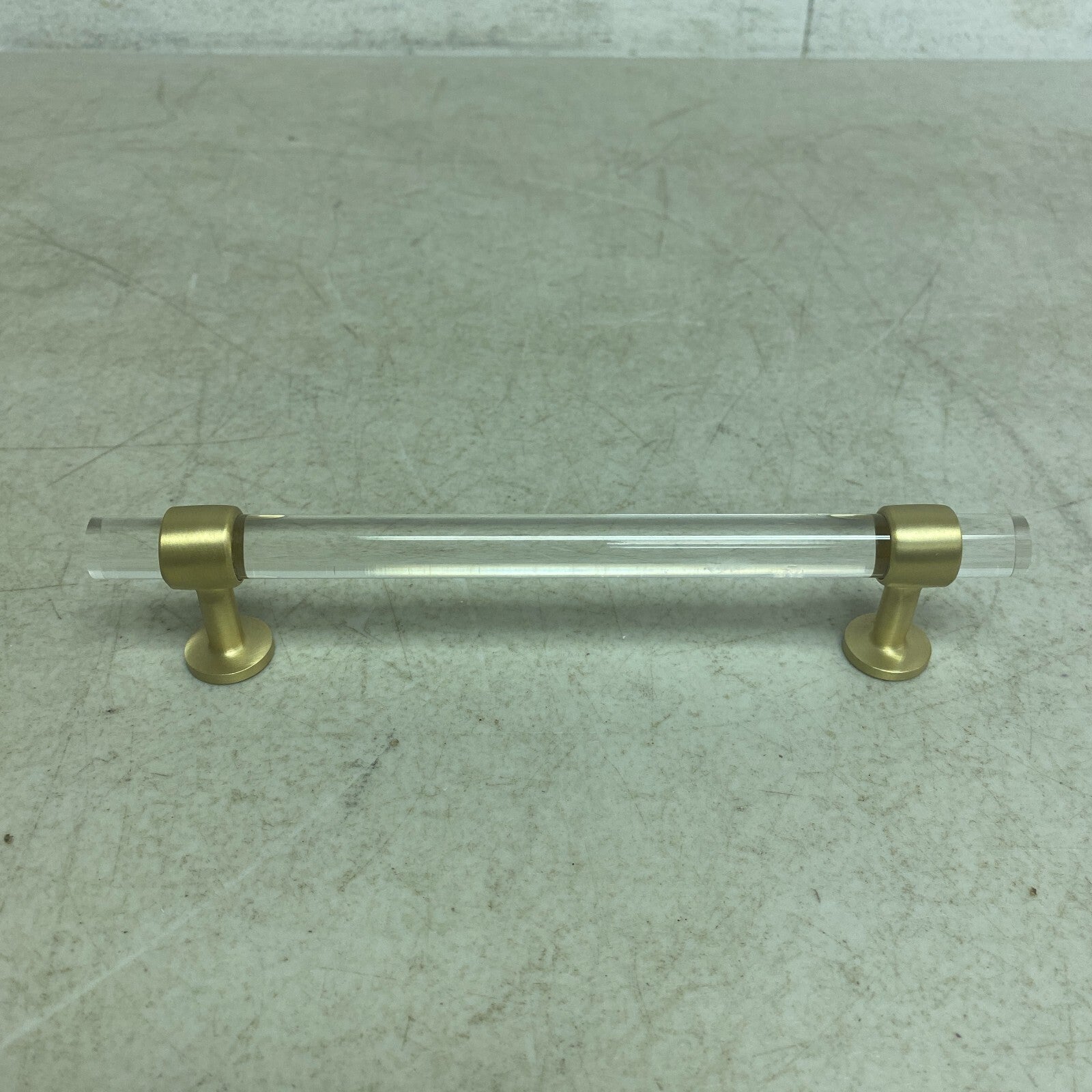 Signature Hardware 6'' Beryn Acrylic Cabinet Pull - Satin Brass SH450376