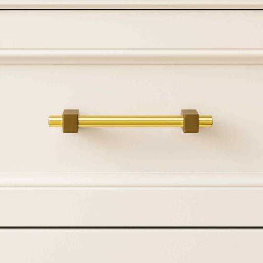 Signature Hardware 6-5/16" Odion Solid Brass Cabinet Pull Satin Brass/Polished