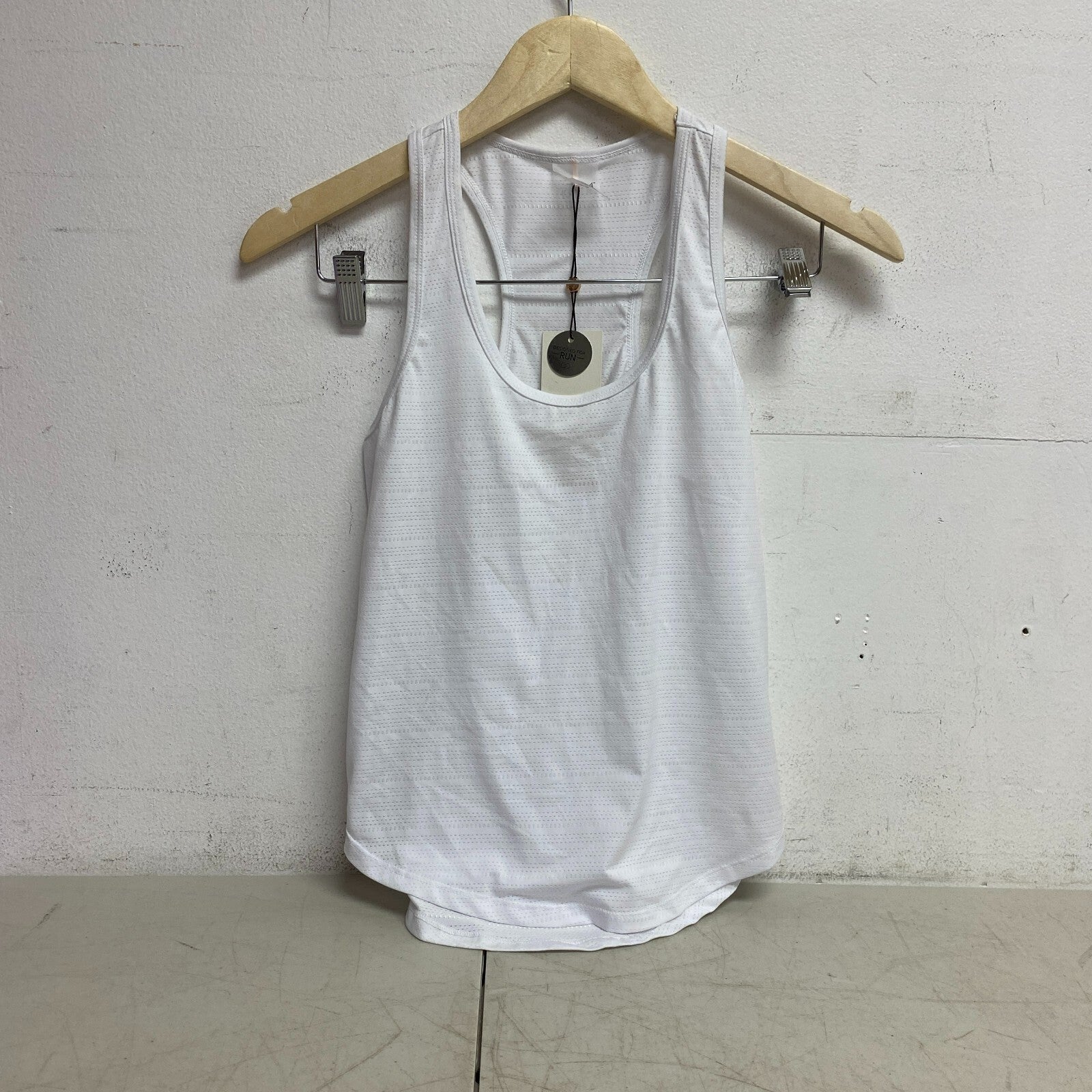 CALIA Women's Scoop Racer Tank Pure White Sleeveless Solid WAX11205XFS