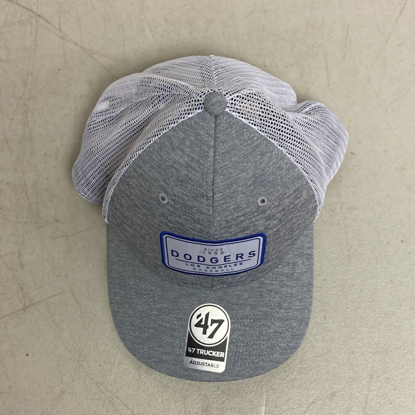 '47 Truckers Adjustable Los Angeles Dodgers Baseball Cap Gray/White Strap Hat OS