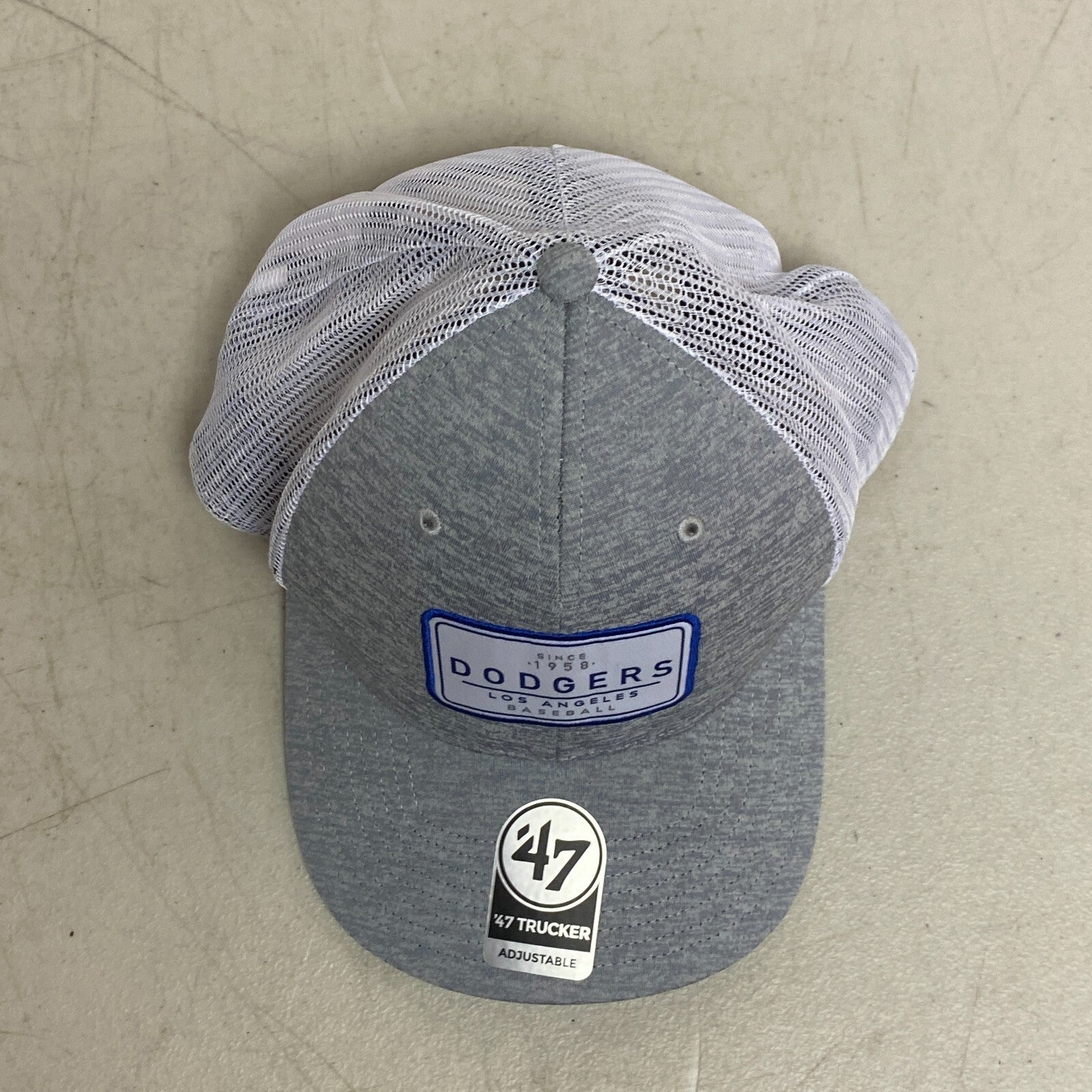 '47 Truckers Adjustable Los Angeles Dodgers Baseball Cap Gray/White Strap Hat OS