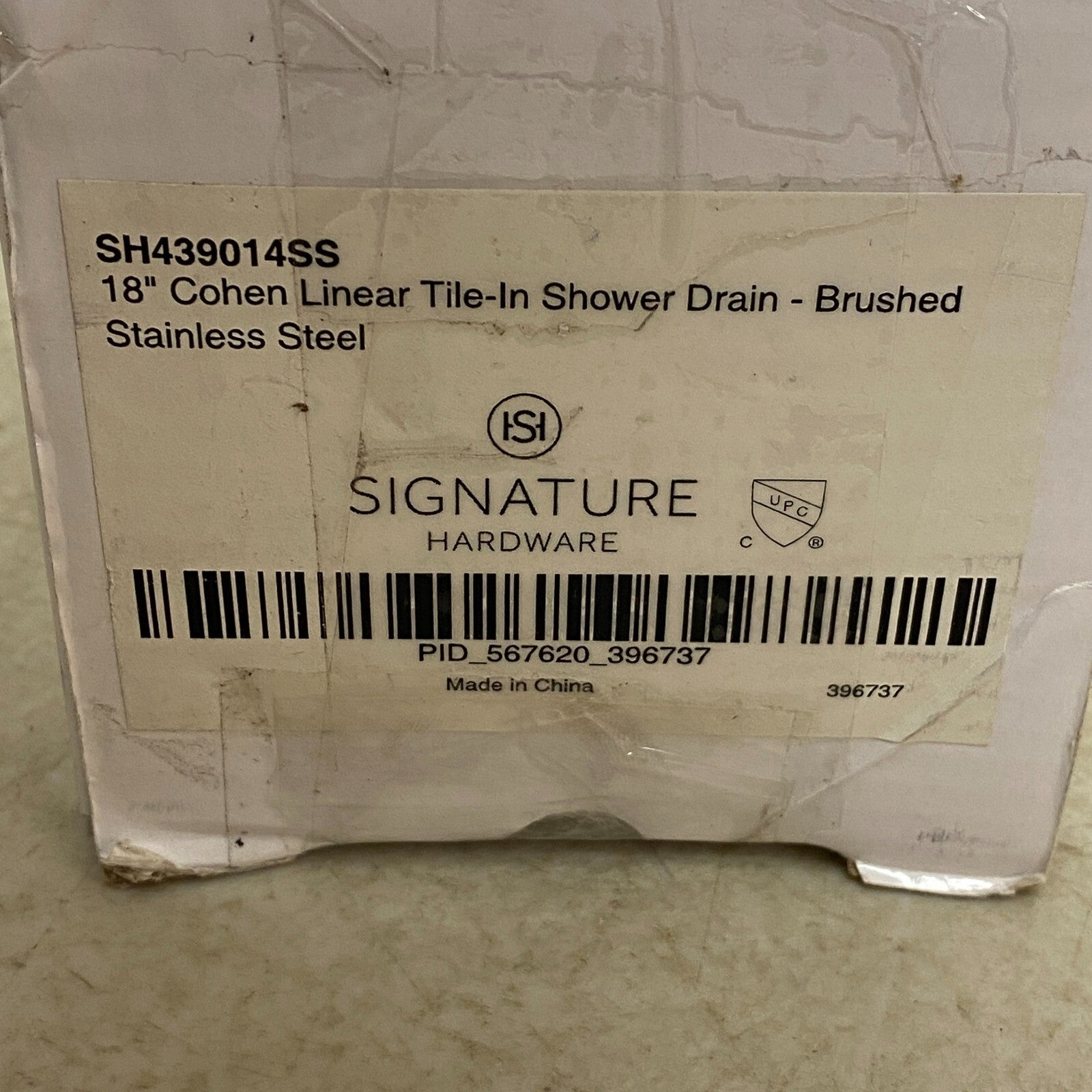 Signature Hardware 18" Cohen Linear Tile-In Shower Drain - Brushed Stainless S..