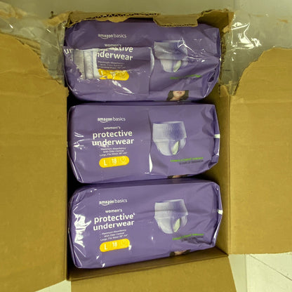 Basics Incontinence & Postpartum Underwear for Women, Large, 44 ct