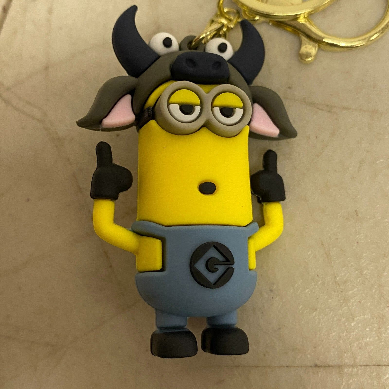 Assorted Silicone Despicable Me Minions Keychain Bull Minion Accessory