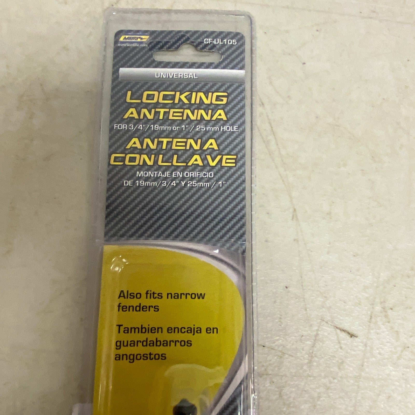 Metra 44-UL10 Universal Locking Retractable Car Antenna  1″ Hole Black